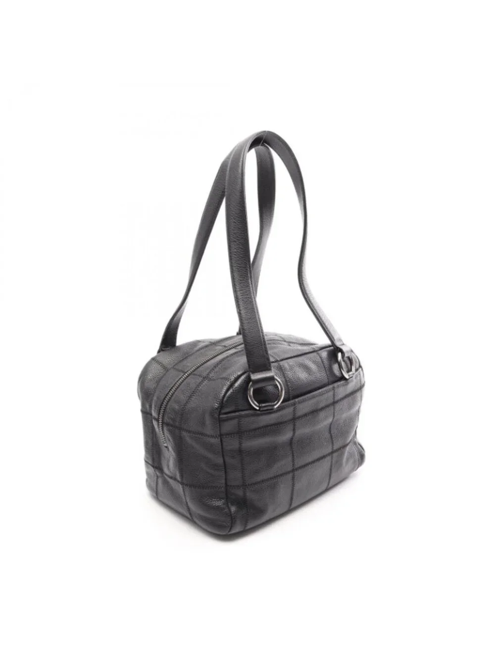 Chanel Tote Bag Choco Bar Black Caviar Leather Mini Bost